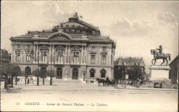 11754702 Geneve GE Statue Du General Dufour Le Theatre Geneve - Otros & Sin Clasificación