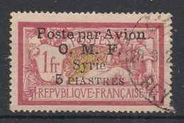 SYRIE - 1922 - PA N°YT. 12 - Type Merson 5pi Sur 1f Lie-de-vin - Oblitéré / Used - Oblitérés
