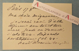 ● Vice Amiral Charles DUPERRE Né à Baguer Morvan Décédé Ambarès-et-Lagrave - Carte Lettre Autographe L.A.S - Politicians  & Military