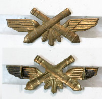 Militaria-BE-terre-insigne_artillerie Antiaérienne_02_doré_20-24 - Armée De Terre