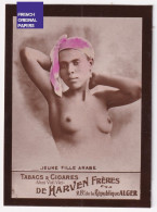 Jeune Fille Arabe -Cigarettes De Harven 1910 Photo Femme Sexy Pin-up Nue Vintage érotique Sein Nu Ethnique Alger A62-17 - Otras Marcas