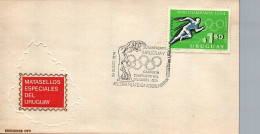 1974 Soccer Football 50th Anniversary Uruguay Olympic Triumph 1924 Paris Colombes Samothrace Greek Sculpture Uruguay FDC - Briefe U. Dokumente