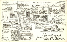 11752232 North Devon Attractions Of The Disctrict Bristol Channel Illustration N - Other & Unclassified