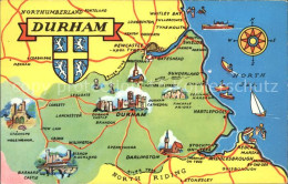 11752126 Durham UK Map Of Durham County Wappen Landkarte Durham - Altri & Non Classificati