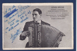 Autographe Signature Musicien Accordéon Louis Briche Sur CPSM 9 X 14 - Cantanti E Musicisti