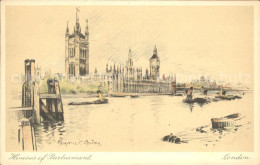 11751828 London Houses Of Parliament Kuenstlerkarte - Autres & Non Classés