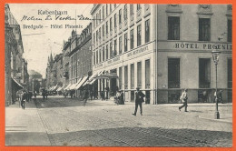 DK134_*   KØBENHAVN BREDGADE * HOTEL PHOENIX *with PEOPLE & TRAMWAY * SENT 1907 - Denemarken