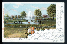 AK Neuss 1901 Stadtgarten Mit Wasserfontäne (PK0286 - Autres & Non Classés