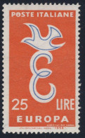 1958 - Europa 25 Lire Nuovo MNH Con Varietà "O" Deformata "PESTE" Invece Di POSTE (1 Immagine) - Abarten Und Kuriositäten