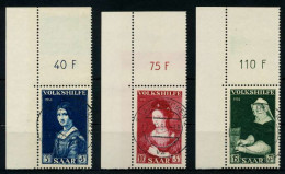 SAARLAND 1956 Nr 376-378 Zentrisch Gestempelt ECKE-OLI X79C3D6 - Usati