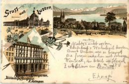 Gruss Aus Luzern - Litho - Restaurant Rosengarten - Luzern