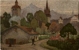 Luzern - Museggtürme - Künstlerkarte Ernst E. Schlatterl - Lucerne