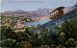 Lugano Con La Ferrovia Funicolare Del San Salvatore - Lugano