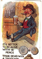 F20. Vintage Postcard. Better To Be Alive With 18p Than Dead With £1000's. McGill - Mc Gill, Donald