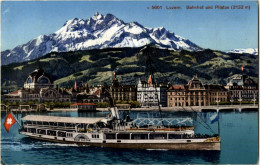 Luzern - Bahnhof Und Pilatus Und Schiff Stadt Luzern - Luzern