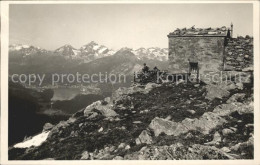 11751208 Pontresina Blick Vom Schafberg Mit Segantinihuette Pontresina - Autres & Non Classés