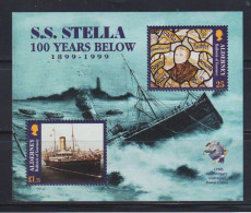 Año 1999 Yvert Hoja 5 (nº130/1) Centenario Naufragio "Stella" - Alderney