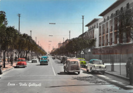 12811 "LECCE - VIALE GALLIPOLI" ANIMATA, AUTO ANNI '40/50, CART. ORIG. ILLUSTR. SPED. 1961 - Lecce