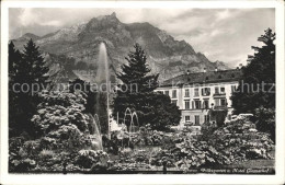 11751092 Glarus GL Volksgarten Fontaene Mit Hotel Glarnerhof Glarus - Andere & Zonder Classificatie