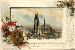 Köln - Dom Litho Prägekarte - Koeln