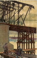 Brückenbau Bei Belgrad - Eisenbahner Postkarte - Servië