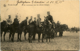 Armee Belge - Le Roi S Entretenant Avec Des Officieres Etrangers - Autres & Non Classés