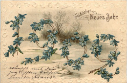 Gröhliches Neues Jahr 1909 Jahreszahl - Prägekarte - New Year