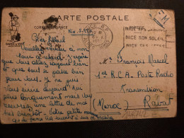 CP REVUE DE CASERNEMENT En FM OBL.MEC.6 X 1937 NICE RP (06) Pour FRANCOIS MARCEL 1er RCA POSTE RADIO RABAT MAROC - Military Postmarks From 1900 (out Of Wars Periods)