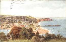 11750601 Teignmouth Teignbridge Panorama Beach Kuenstlerkarte  - Otros & Sin Clasificación