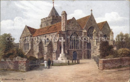 11750450 Rye East Sussex St Marys Church Kuenstlerkarte Salmon Series  - Altri & Non Classificati