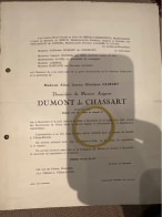 Madame Gilbert Douairiere Messire Dumont De Chassart *1864 Bruxelles +1946 Bxl Villers-Perwin Horvath Sacre Quoirin Meda - Todesanzeige