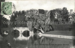 11750294 Cambridge Cambridgeshire Clare College And Bridge Stempel Auf AK Cambri - Altri & Non Classificati