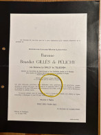 Adrienne Baron Gilles De Pelichy Bourgmestre Snelleg Medaille Civique 40-45 *1883 Brugge +1946 Chateau De Snellegem Synd - Avvisi Di Necrologio