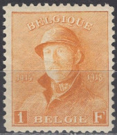 Belgium - Definitive - 1 Fr - King Albert I - Mi 155 - 1919 - 1919-1920  Cascos De Trinchera