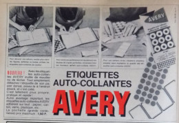 Publicité De Presse ; Les étiquettes Auto-collantes Avery - Publicidad