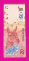 Argentina , 2017- 20 Pesos. Obverse Guanaco & Flowers. Reverse Patagonian Landscape. - Argentinië