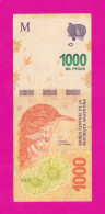 Argentina , 2017-2018- Suffix B- 1000 Pesos. Obverse Hornero, National Bird. Reverse Pampa. - Argentina