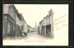 CPA Ailly-sur-Noye, Rue Saint-Martin, Vue De La Rue  - Ailly Sur Noye