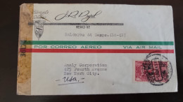 O) 1943 MEXICO, CENSORSHIP. EAGLE MAN, SERVICIO AEREO CANCELLATION, J. R. PUJOL, CIRCULATED TO USA - Mexiko