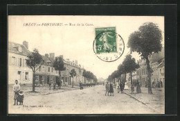 CPA Crècy-en-Ponthieu, Rue De La Gare  - Autres & Non Classés