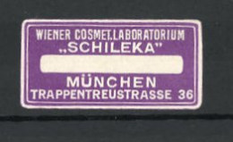 Reklamemarke Wiener Cosmet. Laboratorium Schileka, Trappentreustrasse 36, München  - Erinnophilie