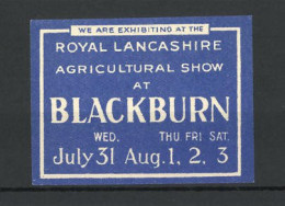Reklamemarke Blackburn, Royal Lancashire Agriculture Show  - Erinofilia
