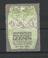 Reklamemarke Praha-Zofin, Akvaristicka Spolecnost Leknin 1914, Skalare  - Erinnofilie