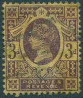 Great Britain 1887 SG202 3d Purple/yellow QV #2 FU (amd) - Otros & Sin Clasificación