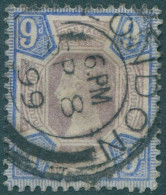 Great Britain 1887 SG209 9d Dull Purple And Blue QV #3 FU (amd) - Other & Unclassified