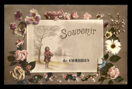 55 - COMBRES - SOUVENIR - CARTE ILLUSTREE - FILLETTES ET FLEURS - Autres & Non Classés