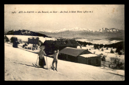 73 - AIX-LES-BAINS - AU REVARD EN HIVER - AU FOND LE MONT-BLANC - SKIEURS - SKI - MONTAGNE - Aix Les Bains