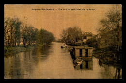 92 - ISSY-LES-MOULINEAUX - VUE SUR LE PETIT BRAS DE SEINE - CARTE TOILEE ET COLORISEE - Issy Les Moulineaux