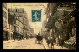 92 - LEVALLOIS-PERRET - LE GRAND BAZAR VICTOR HUGO - CARTE TOILEE ET COLORISEE - Levallois Perret