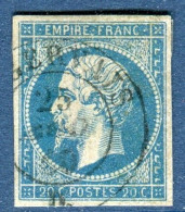 Superbe & Rare N° 14A - Cachet à Date Sarde De St Gervais - Signé Calves - 1853-1860 Napoléon III